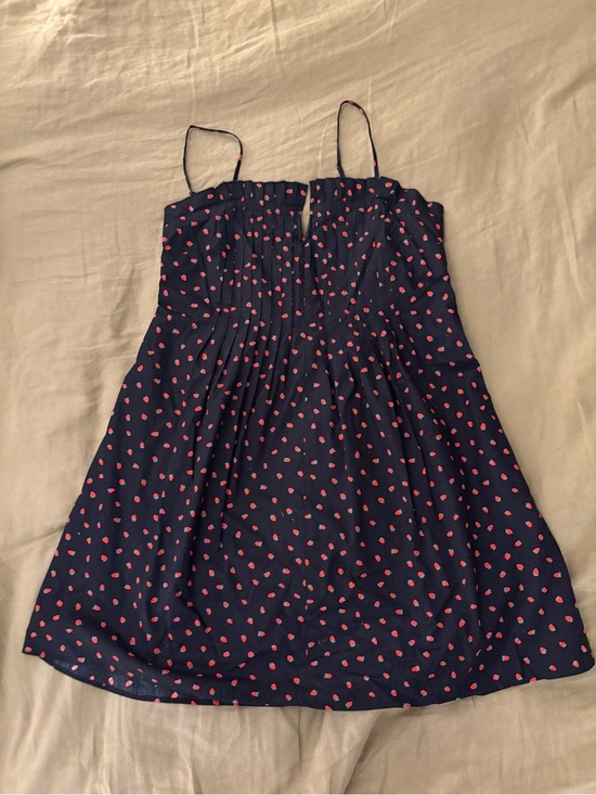 Madewell Dresses & Skirts - Madewell Black Spaghetti-Strap Dress with red strawberry print